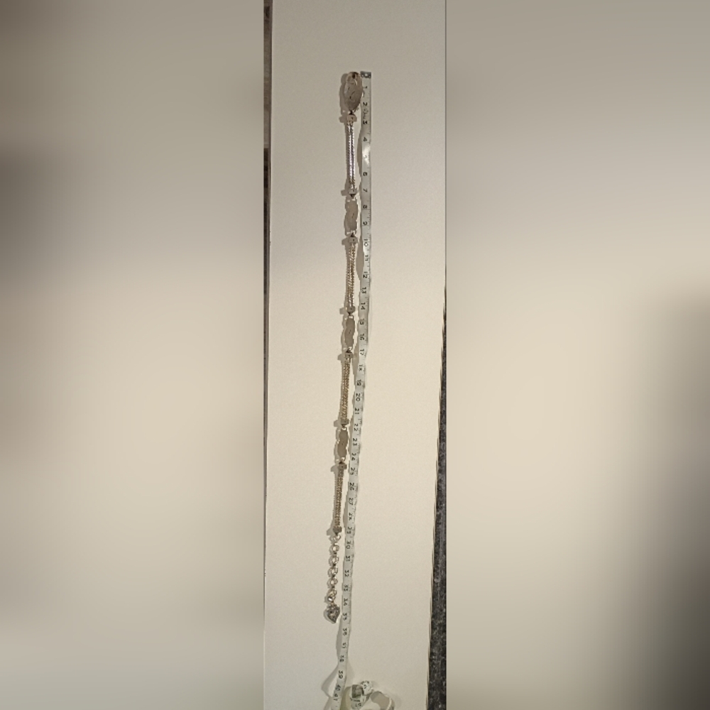 Brighton Silver Tone Chain Belt with Decorative Accents